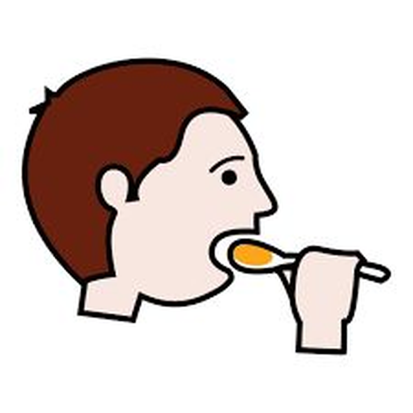 Pictograma de uma pessoa comendo com colher